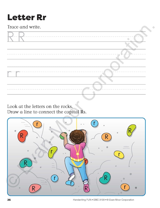 Aperçu du contenu 2_Handwriting FUN!, Grade K - 6 Workbook