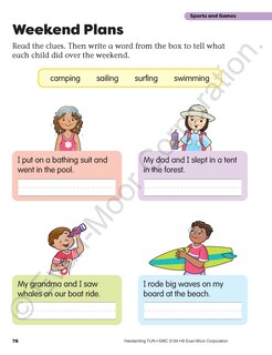 Aperçu du contenu 4_Handwriting FUN!, Grade K - 6 Workbook