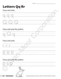 Sample content 2_Handwriting: Manuscript, Cursive, Grade 1 - 6 Teacher Resource