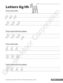Sample content 5_Handwriting: Manuscript, Cursive, Grade 1 - 6 Teacher Resource