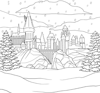 Sample content_Harry Potter: Winter At Hogwarts: A Magical Coloring Set