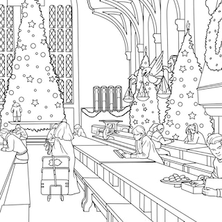 Sample content 2_Harry Potter: Winter At Hogwarts: A Magical Coloring Set