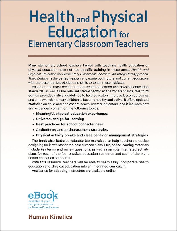 Couverture arri&egrave;re_Health and Physical Education for Elementary Classroom Teachers