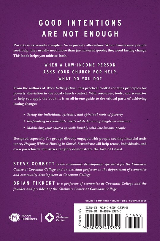 Back cover_HELPING WITHOUT HURTING IN CHURCH BENEVOLENCE