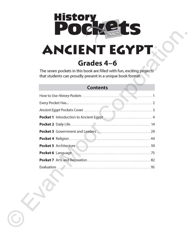 Aperçu du contenu_History Pockets: Ancient Egypt, Grade 4 - 6 Teacher Resource