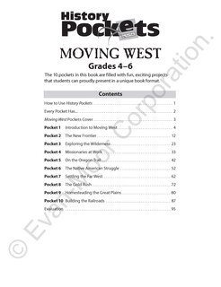 Sample content_History Pockets: Moving West, Grade 4 - 6 Teacher Resource
