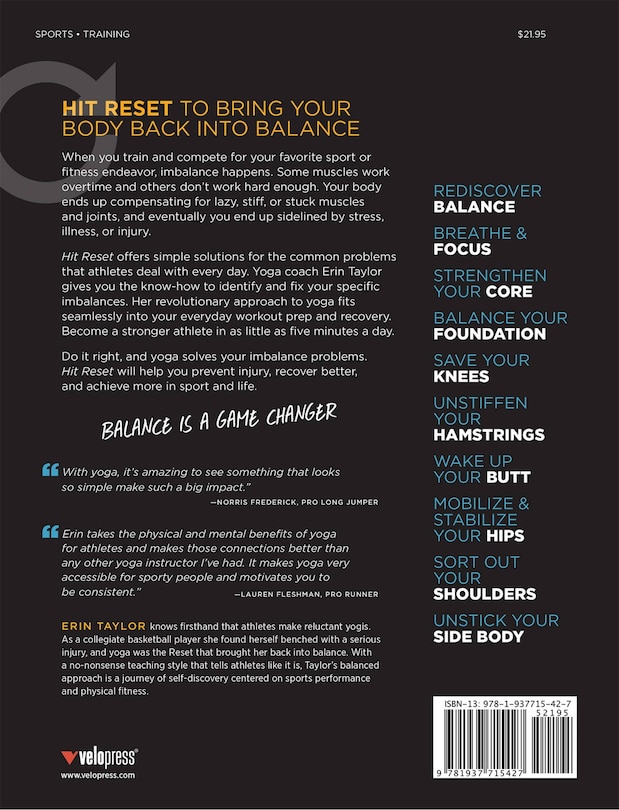 Couverture arri&egrave;re_Hit Reset: Revolutionary Yoga for Athletes