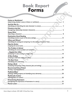 Aperçu du contenu_How to Report on Books, Grade 3 - 4 Teacher Resource