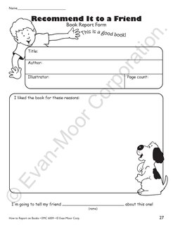 Aperçu du contenu 2_How to Report on Books, Grade 3 - 4 Teacher Resource