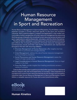 Couverture arri&egrave;re_Human Resource Management In Sport And Recreation