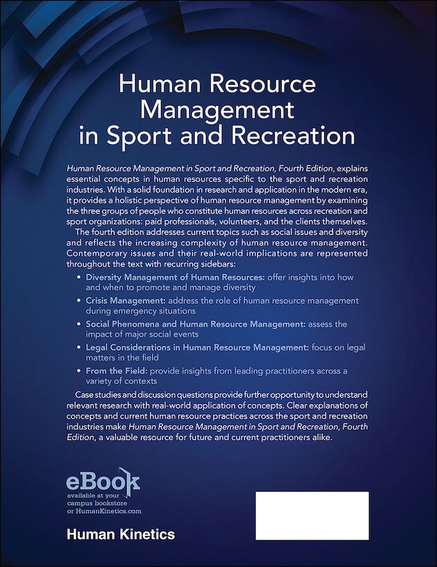 Couverture arri&egrave;re_Human Resource Management In Sport And Recreation