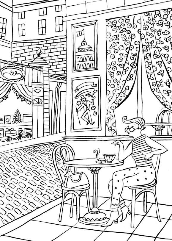 Sample content_Iconic Paris Coloring Book