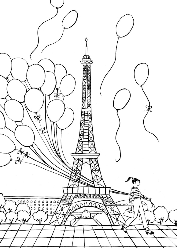 Sample content 4_Iconic Paris Coloring Book