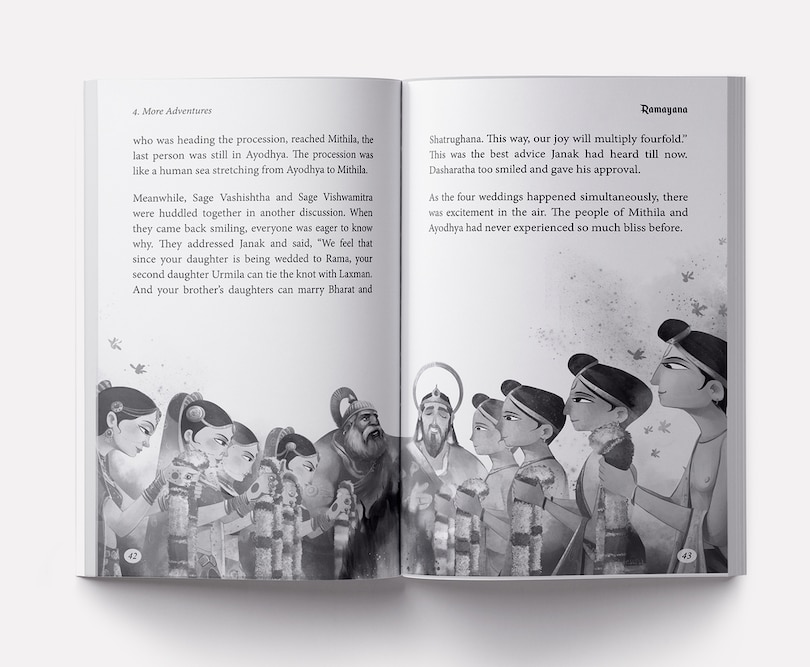 Sample content_Illustrated Ramayana For Children (Black and White)
