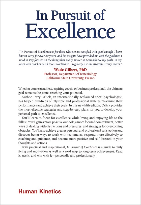 Couverture arri&egrave;re_In Pursuit Of Excellence