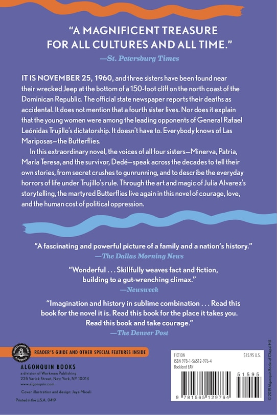 Couverture arri&egrave;re_In the Time of the Butterflies