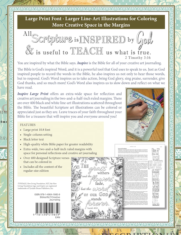 Back cover_Inspire Bible Large Print Nlt (hardcover Leatherlike, Tranquil Blue)