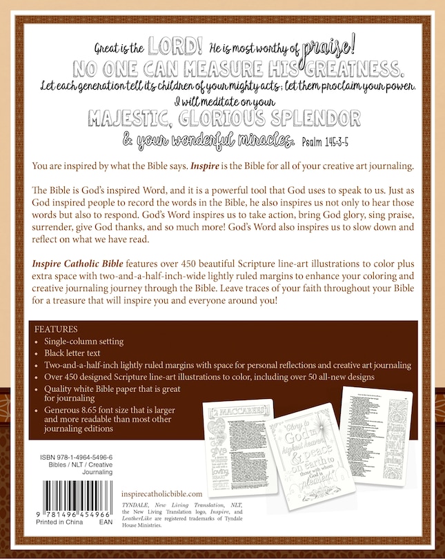 Back cover_Inspire Catholic Bible Nlt (leatherlike, Dark Brown)