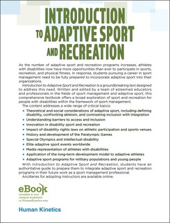 Couverture arri&egrave;re_Introduction to Adaptive Sport and Recreation