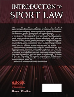 Couverture arri&egrave;re_Introduction to Sport Law With Case Studies in Sport Law