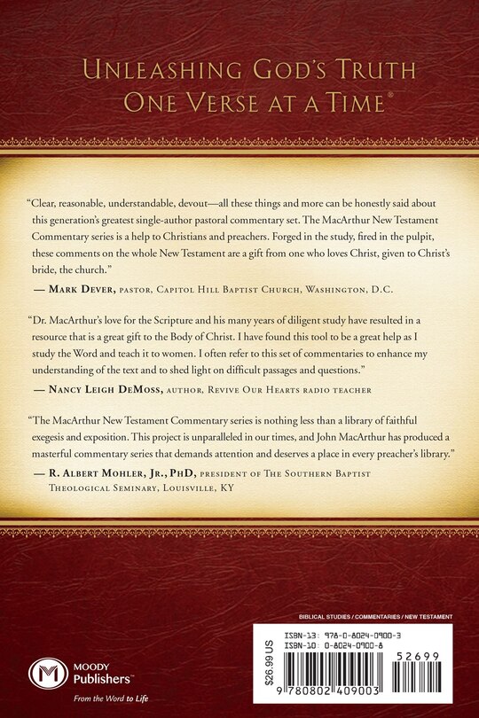 Back cover_James MacArthur New Testament Commentary