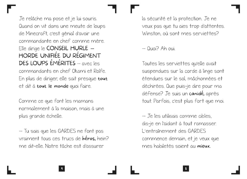Sample content_Journal d’un loup de Minecraft : N° 1 - À l’attaque!
