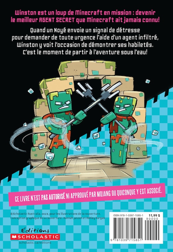 Couverture arri&egrave;re_Journal d&rsquo;un loup de Minecraft : N&deg; 2 - Op&eacute;ration sous-marine
