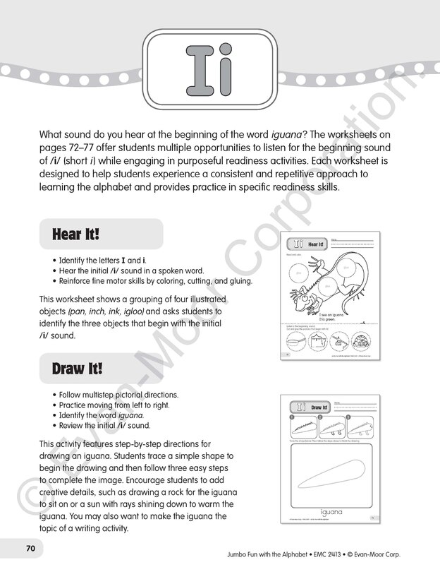 Aperçu du contenu 2_Jumbo Fun with the Alphabet, Grade PreK - 1, Teacher Resource