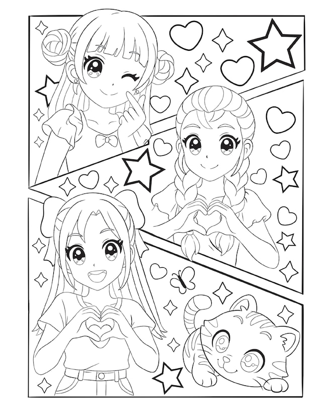 Sample content_K-Pop Fandom Coloring Pages: Kawaii Special