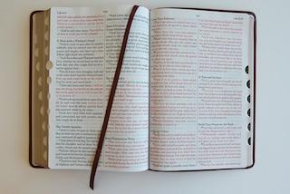 Aperçu du contenu 3_KJV Holy Bible, Giant Print Thinline Large format, Brown Premium Imitation Leath er with Ribbon Marker, Red Letter, and Thumb Index