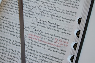 Sample content_KJV Holy Bible, Giant Print Thinline Large format, Gray Premium Imitation Leathe r with Ribbon Marker, Red Letter, and Thumb Index