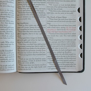 Sample content 3_KJV Holy Bible, Giant Print Thinline Large format, Gray Premium Imitation Leathe r with Ribbon Marker, Red Letter, and Thumb Index