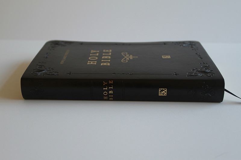 Sample content 4_KJV Holy Bible, Giant Print Thinline Large format, Black Premium Imitation Leath er with Ribbon Marker, Red Letter, and Thumb Index