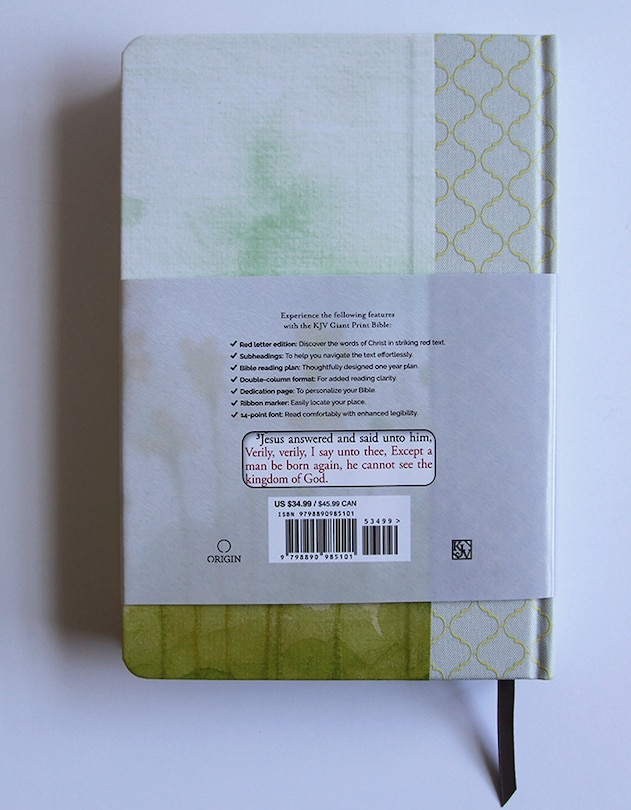 Aperçu du contenu 2_KJV Holy Bible, Giant Print Large format, Hardcover Yellow with Flowers with Ribbon Marker, Red Letter, and Thumb Index