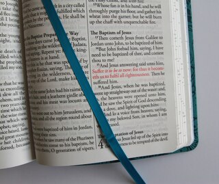 Sample content 5_KJV Holy Bible, Large Print Medium format, Blue with Birds Faux Leather w/ Ribbon Marker, Red Letter