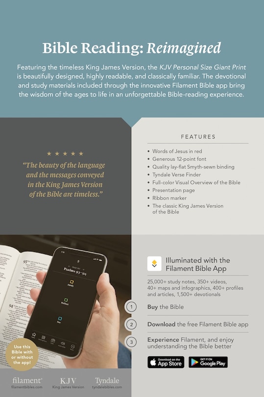 Back cover_KJV Personal Size Giant Print Bible, Filament Enabled (Leatherlike, Magnolia Sage Green, Red Letter)