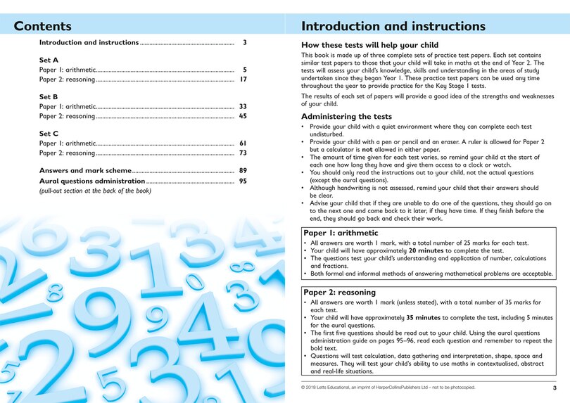 Aper&ccedil;u du contenu_KS1 Maths and English SATs Practice Test Papers