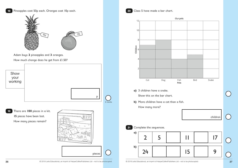 Aper&ccedil;u du contenu 3_KS1 Maths and English SATs Practice Test Papers