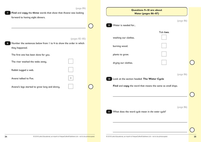 Aper&ccedil;u du contenu 5_KS1 Maths and English SATs Practice Test Papers