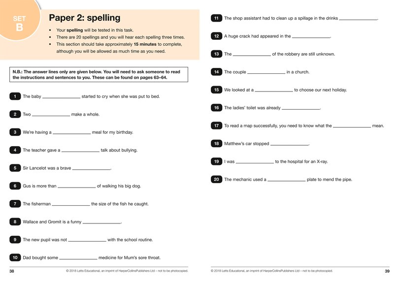 Sample content 3_KS2 English Grammar, Punctuation and Spelling SATs Practice Test Papers: 2018 tests (Letts KS2 SATs Success)