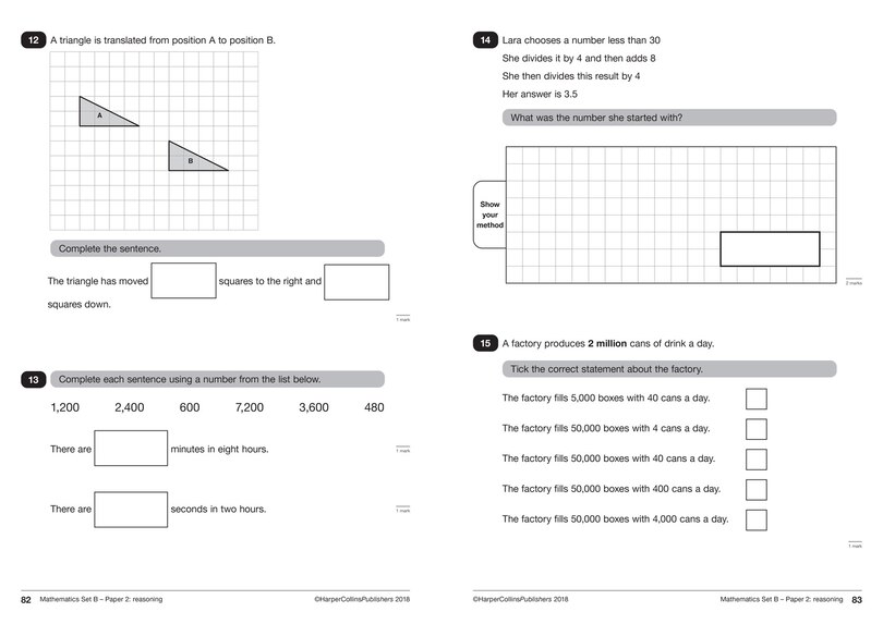 Aper&ccedil;u du contenu 3_KS2 Maths SATs Practice Papers