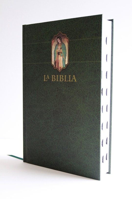 Sample content_La Biblia Católica: Edición letra grande, HC, verde con índice, Virgen de Guadalupe en la cubierta / Catholic Bible. HC, Green, index, with Viigin of Guadalu