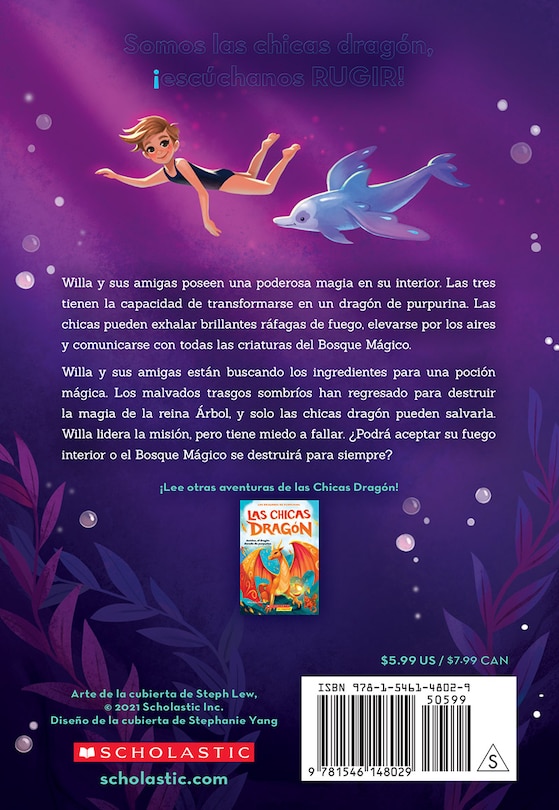 Back cover_Las chicas dragón #2: Willa, el dragón plateado de purpurina (Dragon Girls #2: Willa the Silver Glitter Dragon)