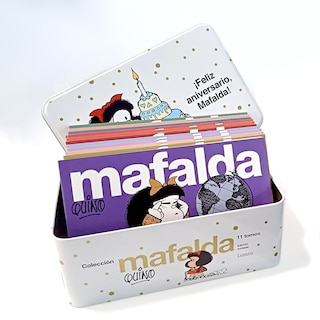 Aperçu du contenu 3_Lata Mafalda: 11 tomos en una lata (Edición Feliz Aniversario, Mafalda) / Mafalda Collection: 11 Volumes in a Tin Box (Happy Anniversary Edition, Mafalda)
