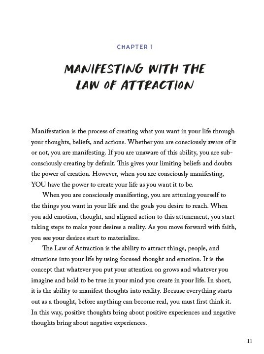 Aperçu du contenu_Law Of Attraction Manifestation Journal