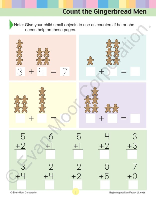 Aperçu du contenu_Learning Line: Beginning Addition - Facts to 10, Grade 1 Workbook