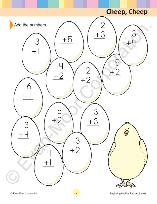 Aperçu du contenu 3_Learning Line: Beginning Addition - Facts to 10, Grade 1 Workbook