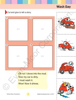 Aperçu du contenu_Learning Line: Beginning Sequencing, PreK - Kindergarten Workbook