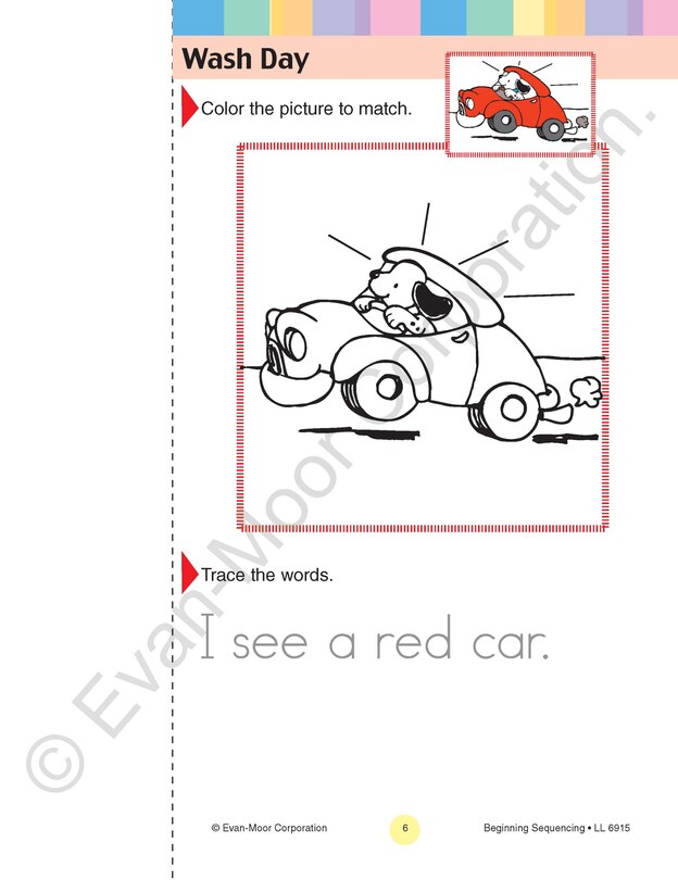 Aperçu du contenu 2_Learning Line: Beginning Sequencing, PreK - Kindergarten Workbook