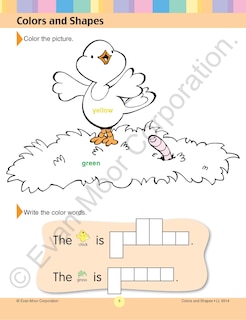 Aperçu du contenu_Learning Line: Colors and Shapes, PreK - Kindergarten Workbook